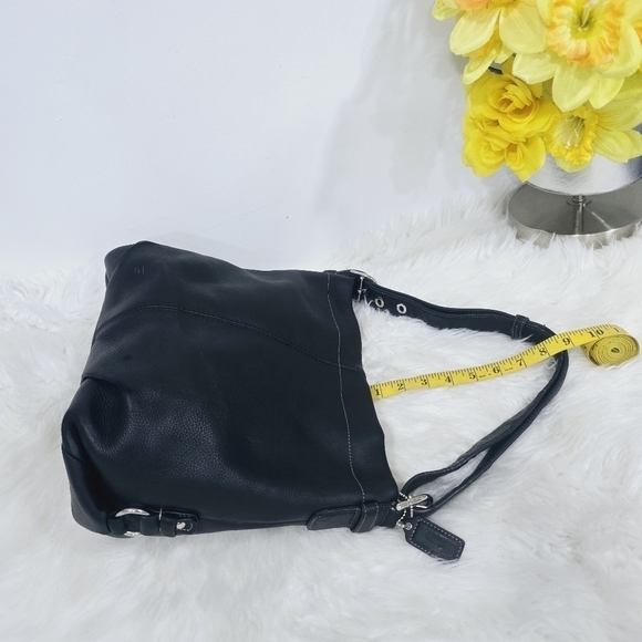 Coach Pebbled Black Leather Hobo Shoulder Tote Purse Bag Large Classic - Picture 5 of 14